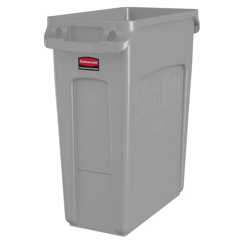 RUBBERMAID VENTED SLIM JIM® 16 GAL GRAY 1 RUBBERMAID VENTED SLIM JIM® 16 GAL GRAY