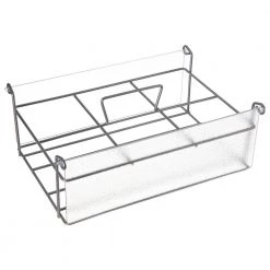 Carlisle Store 'N Pour® Condiment Caddy, 12"L X 9"W X 4-3/4"H, (6) Wide Mouth With Acrylic Cover, Polyethylene, Clear