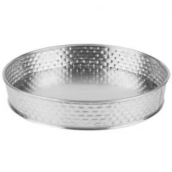Tablecraft ROUND DINER PLATTER. STAINLESS STEEL CONSTRUCTION WITH BRICK PATTERN TEXTURE. 21 X4 CM. Tableware