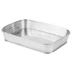 Tablecraft RECTANGULAR DINER PLATTER,STAINLESS STEEL CONSTRUCTION WITH BRICK PATTERN TEXTURE. DIM: 12X9X1.5" Tableware