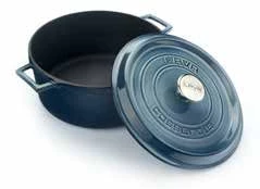 Lava Metal LAVA ROUND CASSEROLE MAJOLICA GREY"PREMIUM SERIES"