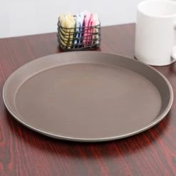 Tableware Cambro 1100CT138 11" Camtread Round Serving Tray - Tavern Tan 5 Tableware Cambro 1100CT138 11