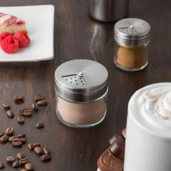 TABLECRAFT GLASS JAR WITH ROTATING TOPS - 3 OZ 5 TABLECRAFT GLASS JAR WITH ROTATING TOPS - 3 OZ