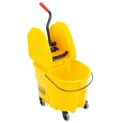 Cleaning And Hygiene RUBBERMAID WAVEBRAKE® 35 QT DOWN PRESS BUCKET AND WRINGER, YELLOW
