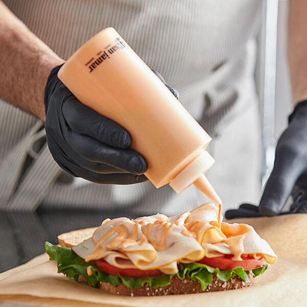 Kitchenware SAN JAMAR CLEAR SQUEEZE BOTTLE - 12 OZ 2 Kitchenware SAN JAMAR CLEAR SQUEEZE BOTTLE - 12 OZ