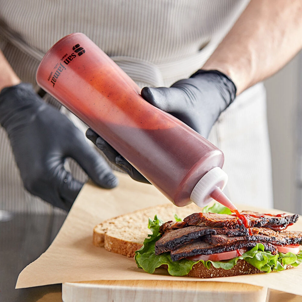 Kitchenware SAN JAMAR CLEAR SQUEEZE BOTTLE - 24 OZ 2 Kitchenware SAN JAMAR CLEAR SQUEEZE BOTTLE - 24 OZ