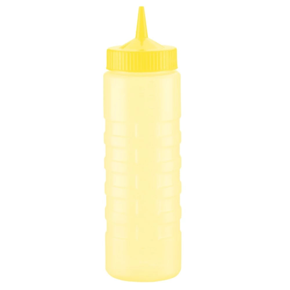 Traex "COLOR MATE SQUEEZE BOTTLE DISPENSER, 24oz, WIDE MOUTH, STANDARD CAP, MOULDED IN OUNCE MARKING, POLYETHYLENE, YELLOW BOTTLE" Kitchenware 1 Traex "COLOR MATE SQUEEZE BOTTLE DISPENSER, 24oz, WIDE MOUTH, STANDARD CAP, MOULDED IN OUNCE MARKING, POLYETHYLENE, YELLOW BOTTLE" Kitchenware