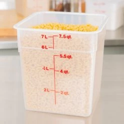 Cambro, Translucent Square Food Storage Container Kitchenware 12 Cambro, Translucent Square Food Storage Container Kitchenware