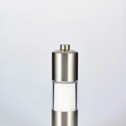BISETTI ACRYLIC MATT FINISH STAINLESS STEEL SALT MILL - 16 CM Tableware