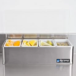 SAN JAMAR NON-CHILLED GARNISH TRAYS 4 COMPARTMENTS Kitchenware