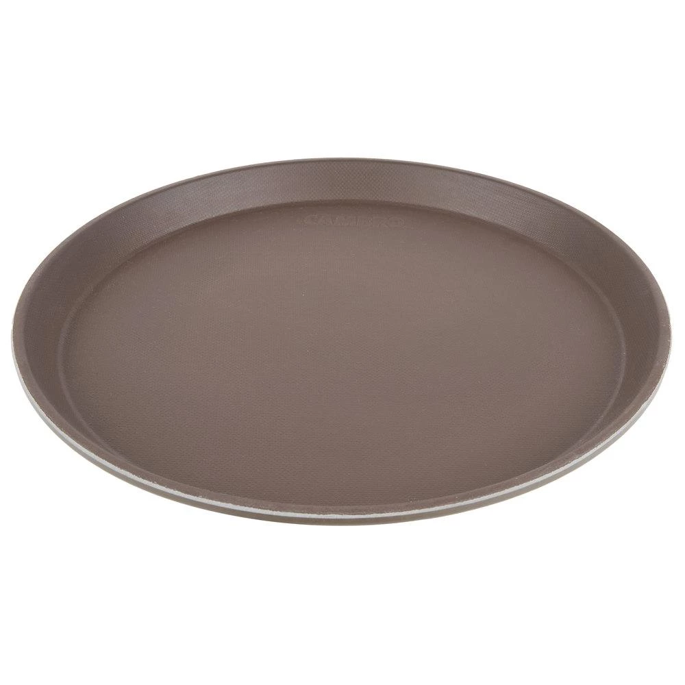 Tableware Cambro 1100CT138 11" Camtread Round Serving Tray - Tavern Tan 1 Tableware Cambro 1100CT138 11" Camtread Round Serving Tray - Tavern Tan