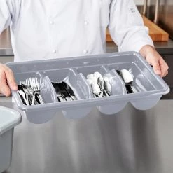 Cambro Cleaning And Hygiene CAMBOX CUTLERY 4COMP PLY - LTGY