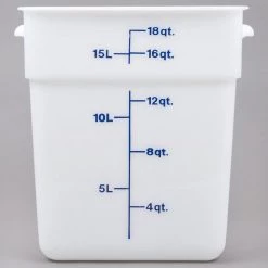 Cambro POLYETHYLENE SQUARE FOOD STORAGE CONTAINER CAP:17.2 Lt SIZE: