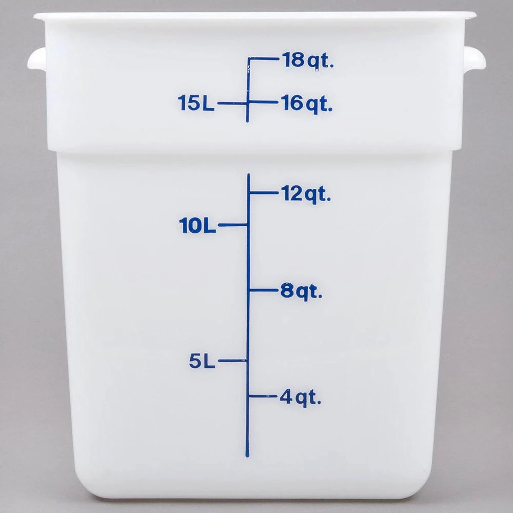 Cambro POLYETHYLENE SQUARE FOOD STORAGE CONTAINER CAP:17.2 Lt SIZE: 1 Cambro POLYETHYLENE SQUARE FOOD STORAGE CONTAINER CAP:17.2 Lt SIZE: