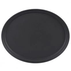 CAMBRO CAMTREAD BLACK OVAL TRAY SIZE:19x23 Cms Tableware