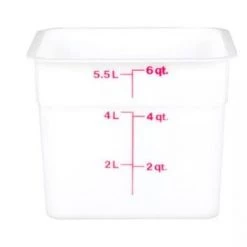 CAMBRO POLYETHYLENE SQUARE FOOD STORAGE CONTANER, CAP:5.7 Lt Kitchenware