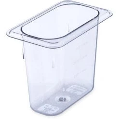 Carlisle Kitchenware POLYCARBONATE FOOD PAN 1/9, 6'' DEEP