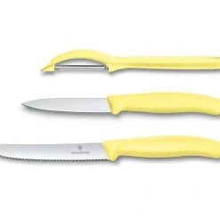 VICTORINOX PARING KNIFE SET WITH PEELER, 3 PIECES - LIGHT YELLOW Kitchenware