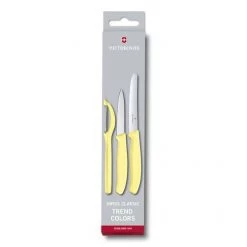 VICTORINOX PARING KNIFE SET WITH PEELER, 3 PIECES - LIGHT YELLOW Kitchenware