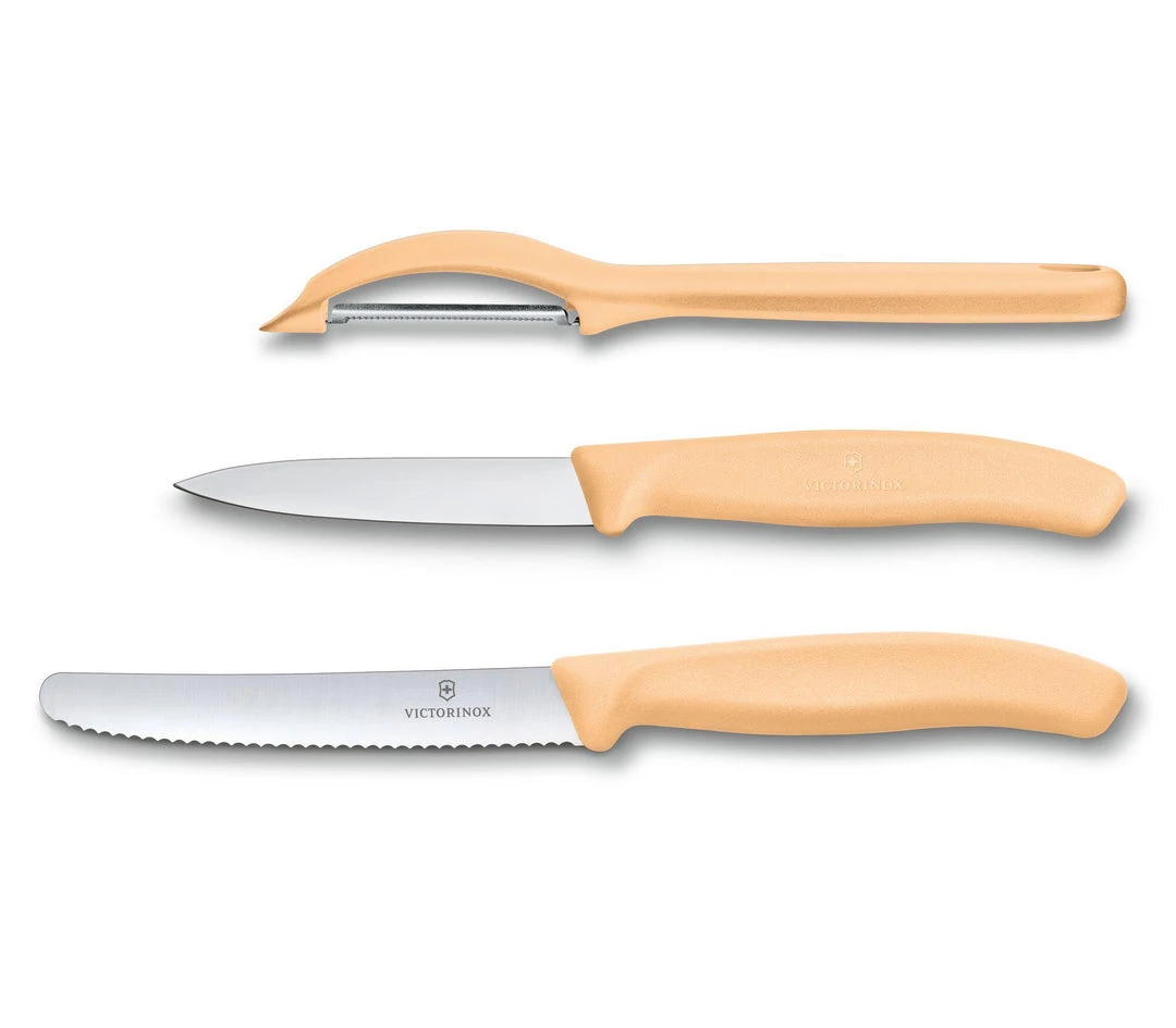 Kitchenware VICTORINOX PARING KNIFE SET WITH PEELER, 3 PIECES - LIGHT ORANGE 1 Kitchenware VICTORINOX PARING KNIFE SET WITH PEELER, 3 PIECES - LIGHT ORANGE