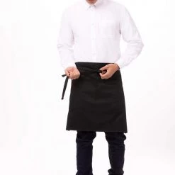 Chefwork Half Bistro Apron: Black.