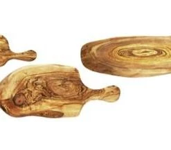 Olive Wood CHOPPING BOARD RUSTIC WITH HANDLE, DIM: L-55CM Tableware