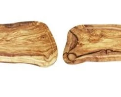 Olive Wood Tableware CHOPPING BOARD RUSTIC WITH GROOVE AND HANDLE DIM: L-50CM
