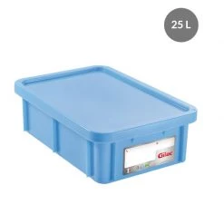 Gilac "RECTANGULAR CONTAINER WITH LID, COLOR: BLUE, CAPACITY: 25 L,"