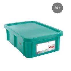 Gilac "RECTANGULAR CONTAINER WITH LID, COLOR: GREEN, CAPACITY: 25 L" Kitchenware
