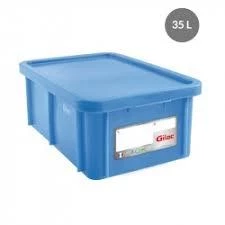 Gilac "RECTANGULAR CONTAINER WITH LID, COLOR: BLUE, CAPACITY 35 L,"