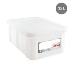 Gilac "RECTANGULAR CONTAINER WITH LID, COLOR: WHITE, CAPACITY 35 L"
