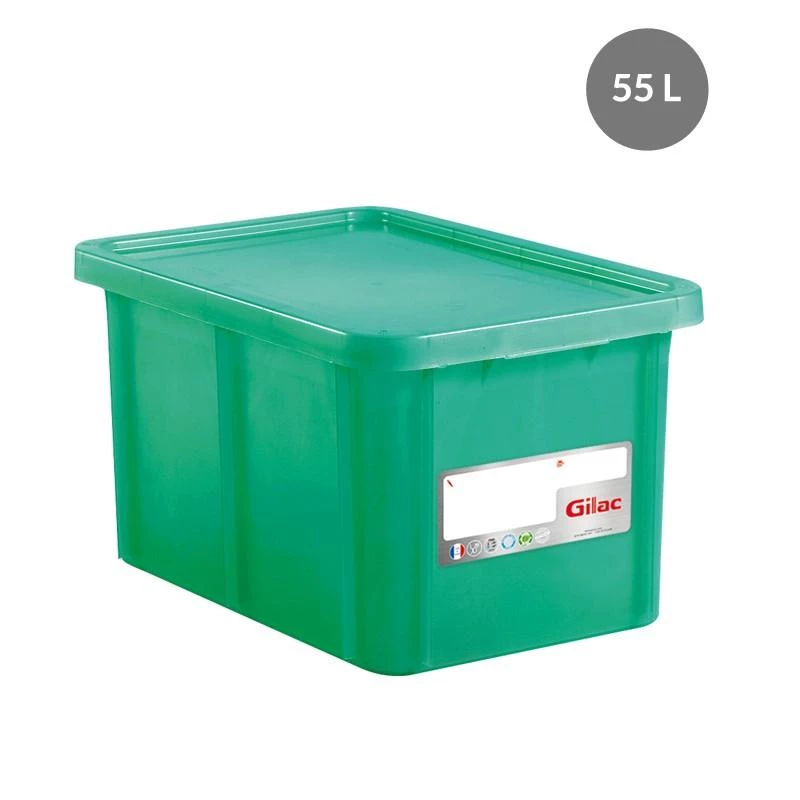 Gilac "RECTANGULAR CONTAINER WITH LID, COLOR: GREEN, CAPACITY: 55 L" Kitchenware 1 Gilac "RECTANGULAR CONTAINER WITH LID, COLOR: GREEN, CAPACITY: 55 L" Kitchenware