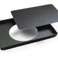 Gobel RECTANGULAR TART MOULD - FLUTED EDGES - LOOSE BOTTOM - NON S