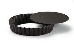 Gobel Kitchenware ROUND FLUTED TART MOULD - LOOSE BOTTOM - NON STICK L: 110mm