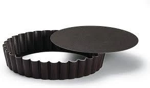 Gobel Kitchenware ROUND FLUTED TART MOULD - LOOSE BOTTOM - NON STICK L: 140mm 1 Gobel Kitchenware ROUND FLUTED TART MOULD - LOOSE BOTTOM - NON STICK L: 140mm