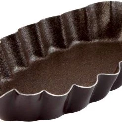 Gobel FLUTED OVAL BOAT MOULD - NON STICK L: 120mm H: 14mm