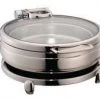 Golden Chafers Tableware ROUND LUXURY CHAFING DISH S/S STANDARD FRAME GLASS LID .CAP.