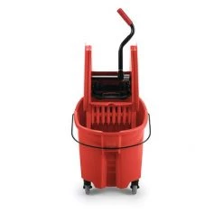 Cleaning And Hygiene RUBBERMAID WAVEBRAKE® 35 QT DOWN-PRESS BUCKET AND WRINGER, RED