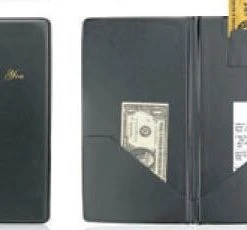 MM - Premium Table Service "GUEST CHECK HOLDER BLACK 10-12""x5-1/""2, W/GOLD ""Thank You"""