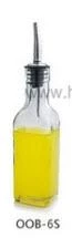 MM - Premium Tableware SQUARE SALAD OLIVE OIL BOTTLE WITH S/S POURER,DIM:6OZ
