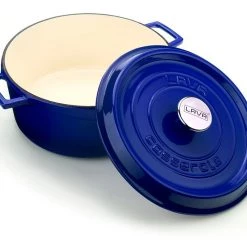 Lava Metal Kitchenware LAVA ROUND CASSEROLE - SABLE BLUE