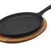 Lava Metal FAJITA PLATE AND WOODEN PLATTER ; 17x23cm; SKILLET OVAL Kitchenware