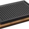 Lava Metal HOT PLATE AND WOODEN SERVICE STAND RECTANGULAR DIM: 22x30cm