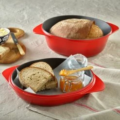 Lava Metal Kitchenware LAVA CAST BREAD POT RECTANGLE SIZE 24X27CM. - RED