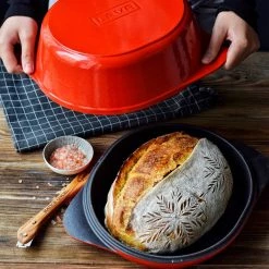 Lava Metal Kitchenware LAVA CAST BREAD POT RECTANGLE SIZE 24X27CM. - RED