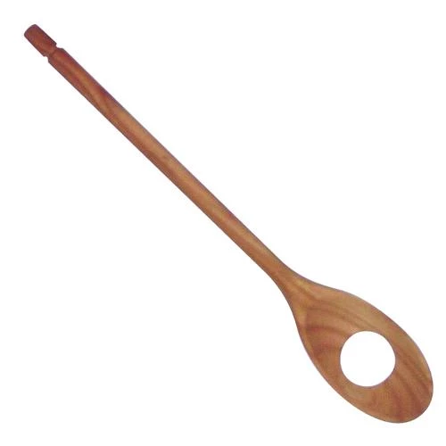 Panetta Kitchenware HEAVY PAINTED SPOON IN CHERRY-WOOD WITH HOLE 32 CM. 1 Panetta Kitchenware HEAVY PAINTED SPOON IN CHERRY-WOOD WITH HOLE 32 CM.