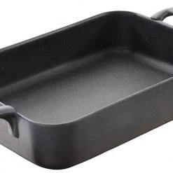 Revol Porcelain Crockery (642062)BELLE CUISINE RECTANGULAR BAKING DISH,GREY,CAST IRON STYLE,DIA:16X11X4.5CM,OZ 15 3/4