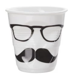 Revol Porcelain REVOL CAPPUCCINO CRUMPLE TUMBLER, WHITE MONSIEUR