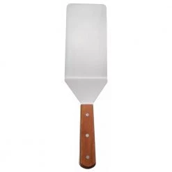 MM - Premium Kitchenware "WOOD HANDLE SOLID TURNER W/CUTTING EDGE, 10x4"" BLADE"