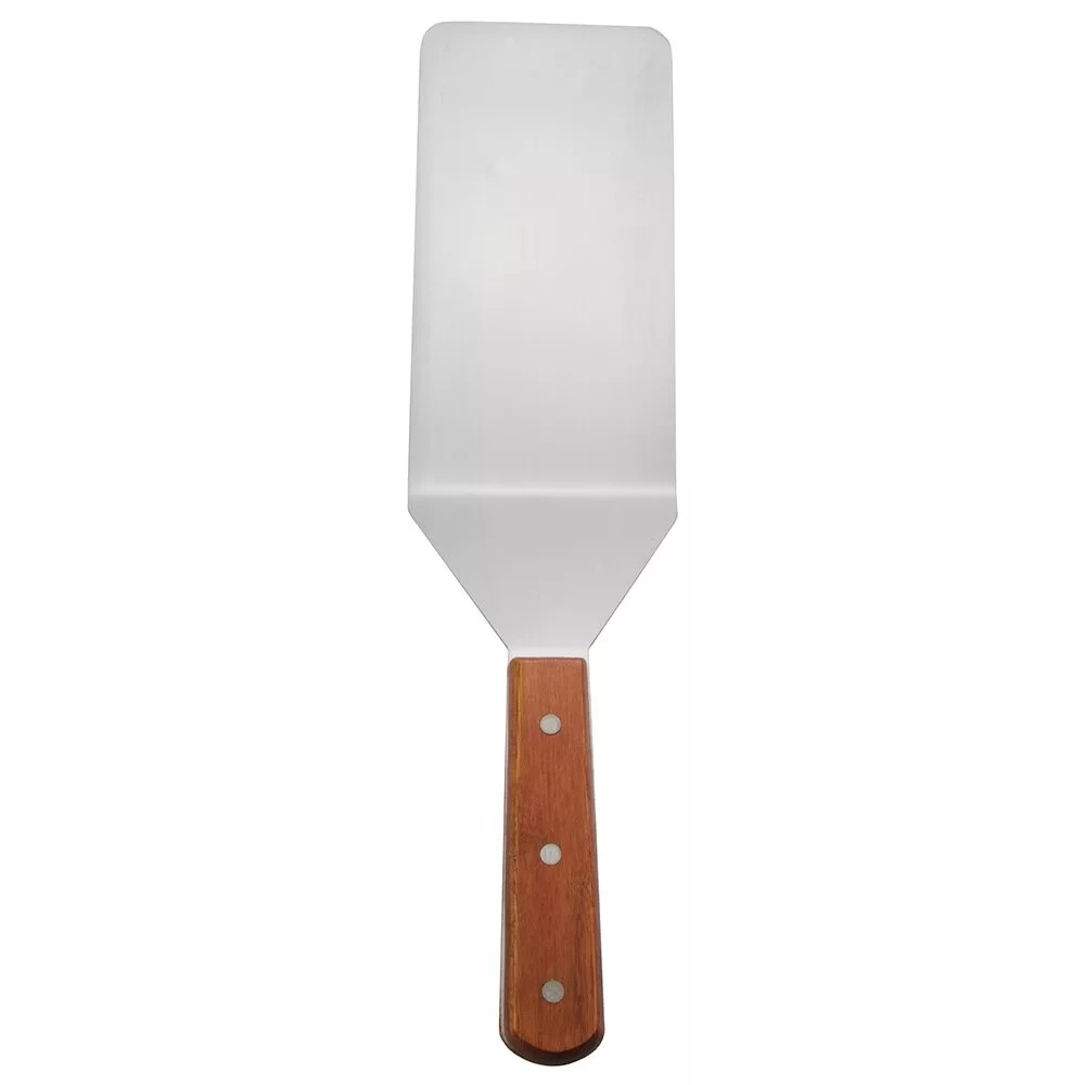 MM - Premium Kitchenware "WOOD HANDLE SOLID TURNER W/CUTTING EDGE, 10x4"" BLADE" 1 MM - Premium Kitchenware "WOOD HANDLE SOLID TURNER W/CUTTING EDGE, 10x4"" BLADE"